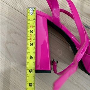 Zara Women's Pink Strappy Heeled Sandals platform heel size 39